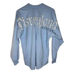 Rare Disney Disneyland Spirit Jersey Hydrangeas Blue Long Sleeve Shirt Size XS